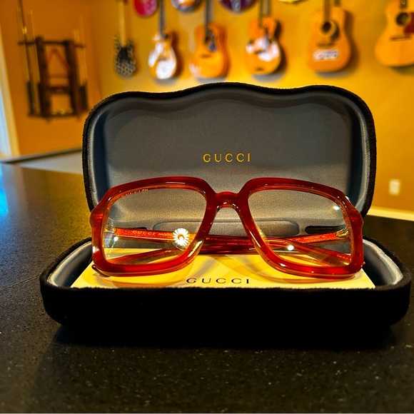 NEW - GUCCI LARGE SQUARE FRAME GLASSES - GG1318S - Picture 1 of 5